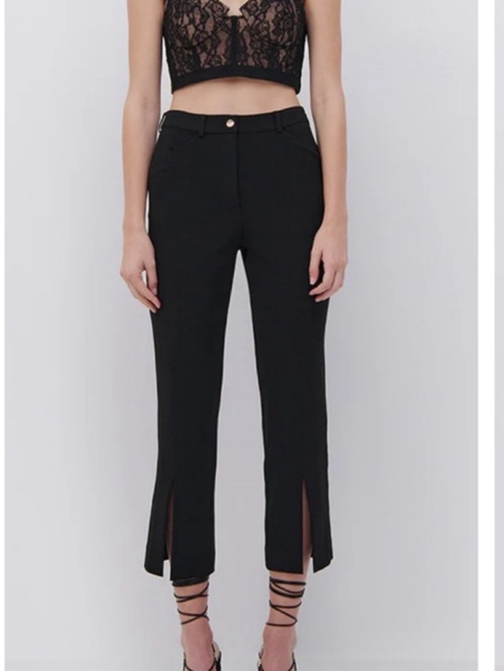 Jonathan Simkhai Ivy Slit Pant in Black, 4